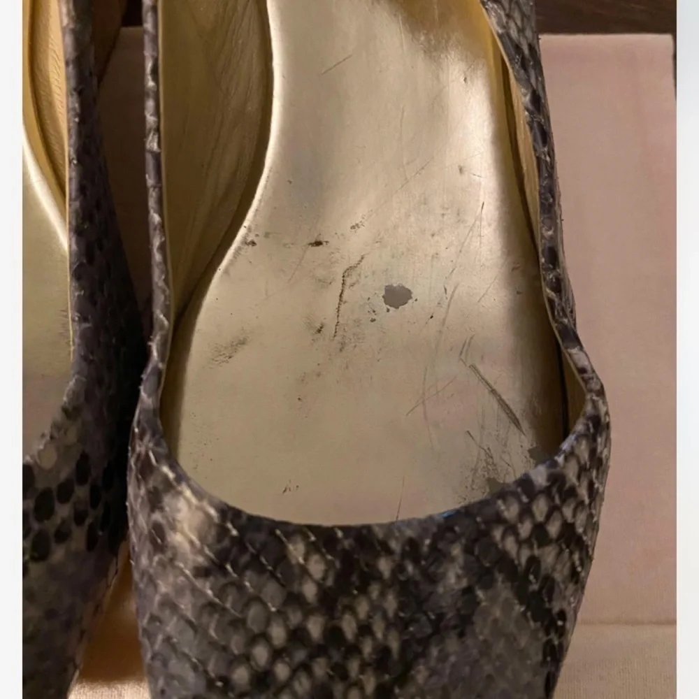 Jimmy Choo Snakeskin Peep Toe Wedges